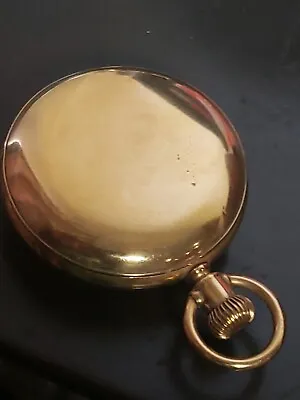 £162 • Buy Vintage Waterbury  Open Face  Gold Plated Pocket Watch C. 1900 Rare Working 52mm