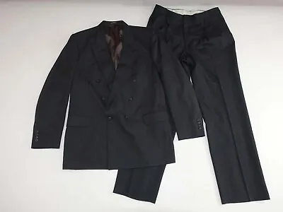 Stafford Men's Double Breasted Suit Size 46 X-Long 36 X 33.5 Charcoal Gray 46XL • $49.49