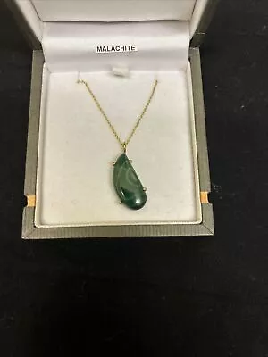 Beautiful Green Malachite Necklace Stamped 925 In Box • £1.20