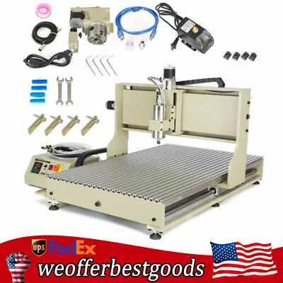 USB 4 Axis CNC 6090 2.2KW Router PCB Wood Metal Engraving Milling Machine VFD • $2045.07