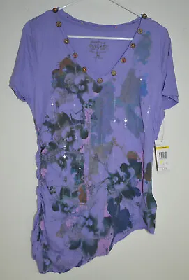 Nine West Vintage America Collections Womens Embellished Shirt Purple Size M NWT • $18.98