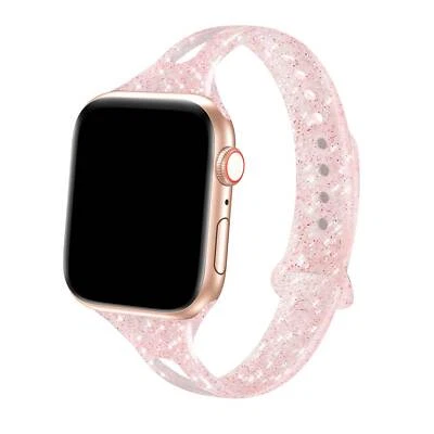 $11.95 • Buy Apple Watch IWatch Series 7 SE 6 5 Silicone Replacement Slim Strap Band 38 40 41