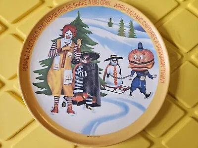 Vintage 1977 Lexington Plastic Melamine Ronald McDonald Plate - Snowman Twin • $10
