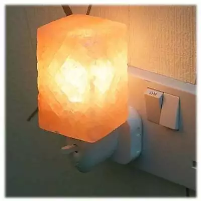 Himalayan Rock Salt Night Mood Light Air Purifier Patterned Cube Plugin Lamp • £15.49