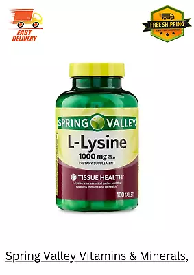 Spring Valley L-Lysine Tablets 1000 Mg 100 Count • $8.30