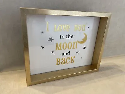 I Love You To The Moon And Back Thick Picture Frame Baby Bedroom Accessory • £5