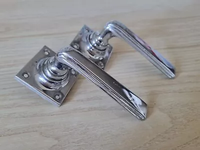 £22 • Buy PAIR CHROME ART DECO STEPPED LEVER HANDLES 1920s Or 1930s