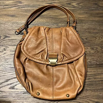 B. Makowsky Brown Leather Slouchy Hobo Shoulder Bag Purse • $9.99