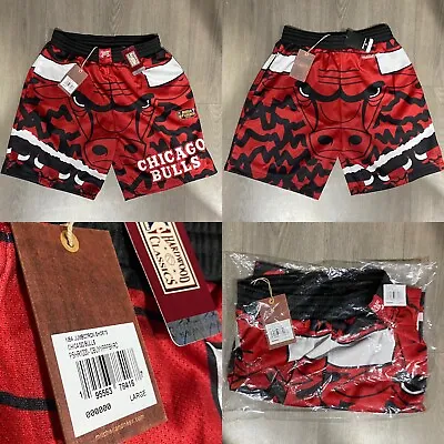 Official BNWT L Mitchell & Ness Chicago Bulls Jumbotron Sublimated NBA Shorts MJ • £34.99