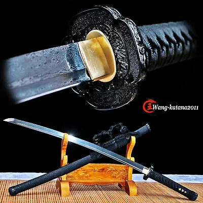 Handmade Japanese Samurai Katana Sword Damascus Folded Steel Sharp Full Tang • $231