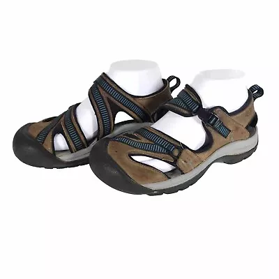 Keen Women's Mystic US 75 Brown Leather Closed Toe Slip On Flat Sandals Shoes • $34.99