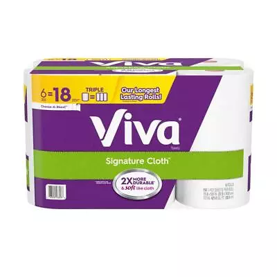 Viva Signature Cloth Paper Towels White (156 Sheets Per Roll) 6 Triple Rolls • $24.76