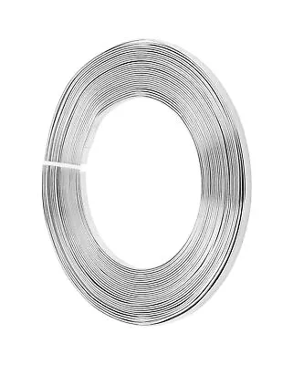 10mm Flat Aluminum Wire For Jewelry Making - Soft Silver Flat Craft Wire For • $20.01