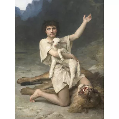 Gardner David The Shepherd Lamb Lion Painting Canvas Art Print Poster • £13.99