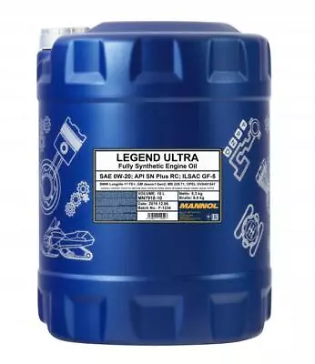 £50.57 • Buy MANNOL 10L 0W-20 Fully Synthetic Long Life Engine Oil API SP RC, GM Dexos1 Gen2