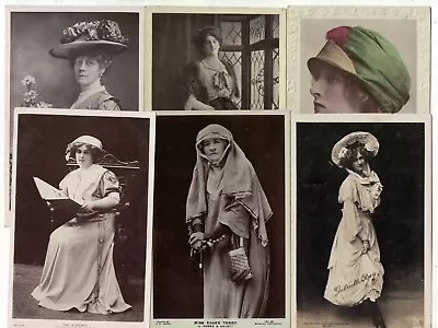 6 Real Photo Postcards Edwardian Actresses Ellen Terry Violet Vanbugh Zena Dare • £3.75