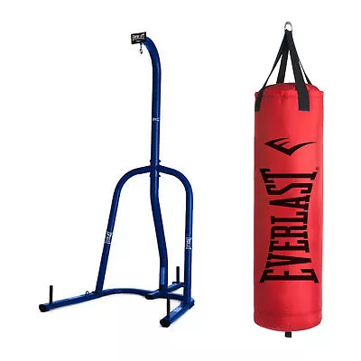 Everlast Single Station 100 Pound Punching Bag Stand And Kickboxing Bag Red • $300.99