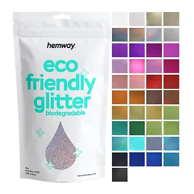 Hemway Eco Bio Friendly Glitter Biodegradable Cosmetic Safe ULTRA FINE 1/128  • £12.95