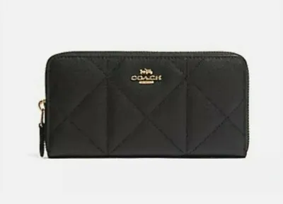 £69 • Buy Coach Accordion Zip Wallet With Quilting - Brand New
