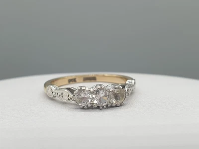 £26 • Buy Antique 9ct Yellow Gold And Palladium White Spinel Ring 9K Art Deco 2.53g M 1/2