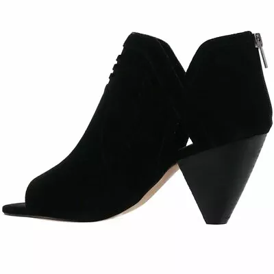 Vince Camuto Ebelin Suede Cone-Heel Shootie Black US 8 1/2W MSRP $109 • £16.91