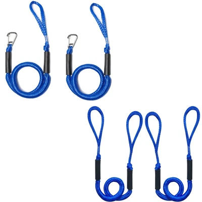 $31.49 • Buy Boat Bungee Dock Lines Boat Rope Mooring String With Stainless Steel Clip 4 Pack