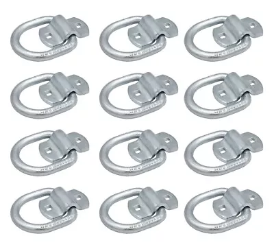 12Pk 1/2  Heavy Duty Bolt-On D Ring W/ Mounting Brackets 4000 # WLL Anchor • $39.99