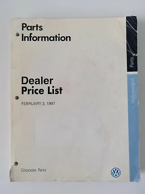 1997 Volkswagen Official Confidential Dealer Parts Price List Manual Catalog OEM • $9.99