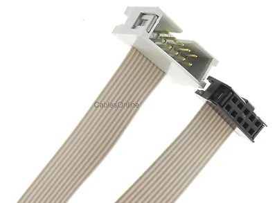 10-Pin (2x5) 2.54mm-Pitch Male/Female 10-wire IDC Flat Ribbon Extension • $6.95