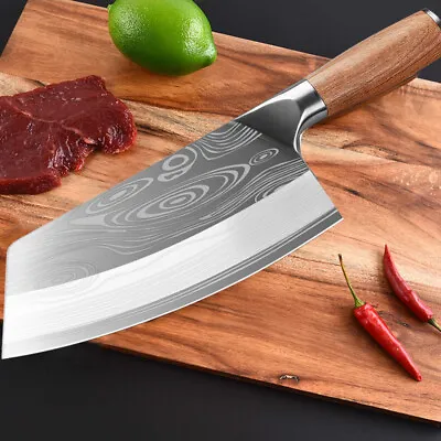 Cuchillos De Cocina Hacha Carnicero Cuchillo Para Carne Chef Profesional • $21.99