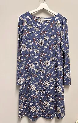 J.Jill Rayon/spandex Long Sleeve Blue/multicolor Floral Midi Dress Size M NWOT • $24.99