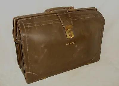 Vintage 1940's Lifton Leather Stabilized  Briefcase Pat#2474003 Brown 18x12x7 • $42.73