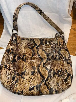 B Makowsky Handbag Womens  Snake Like Design Genuine Leather Bag • $12.99