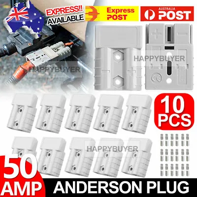 $11.85 • Buy 10 X Anderson Style Plug Connectors 50 AMP 12-24V 6AWG DC Power Tool AU