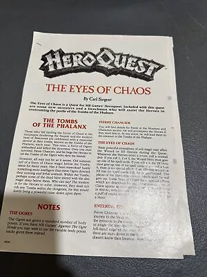 Hero Quest The Eyes Of Chaos Quest White Dwarf 55 • $4.99