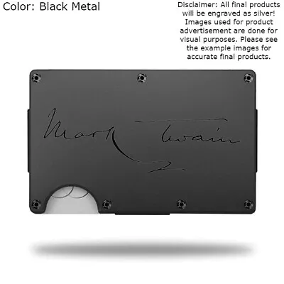 Custom MARK TWAIN AUTOGRAPH Laser Engraved Wallet - Pick A Wallet Color • $22