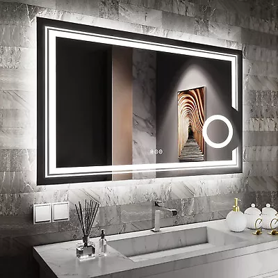 LED Bathroom Mirror Backlit &Front-Lighted Vanity With 3X Magnifier Wall Mounted • $176.95