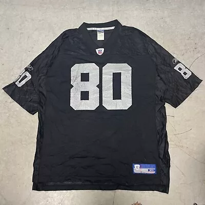 VTG Reebok NFL Oakland Raiders Jerry  Rice #80 Jersey Mens XL Black Printed Mesh • $33.99