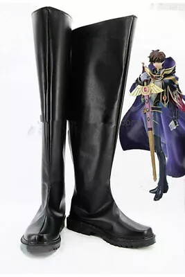 Code Geass Suzaku Kururugi Knight Of Seven Black Cosplay Shoes Boots Costom[Y] • $46