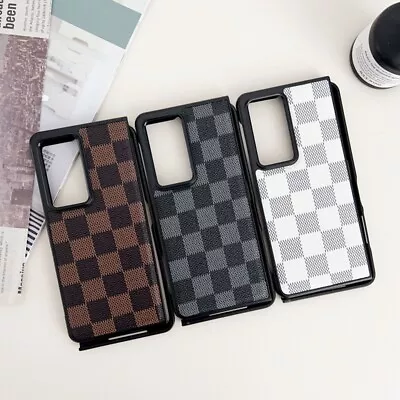 For Honor Magic V2 Plaid Pattern Shockproof Retro Leather Phone Case Shell Cover • $13.99