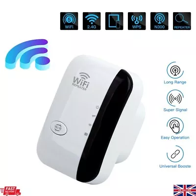 WiFi Signal Repeater Extender Range Booster Internet Network Amplifier UK Plug • £8.85