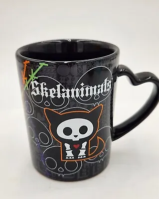 Skelanimals CAT Black Mug 2009 Target Mini Cup Heart Handle 3.5  • $19.98