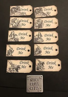£3.35 • Buy 10 Tiny Alice In Wonderland Drink Me Tags Wedding Birthday Tea Party Decorations