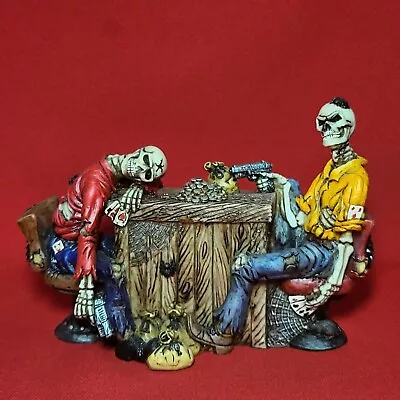 VTG Poker Playing Gamblers Marked Cards Skeleton Figurine Hard Polyresin • $89.95