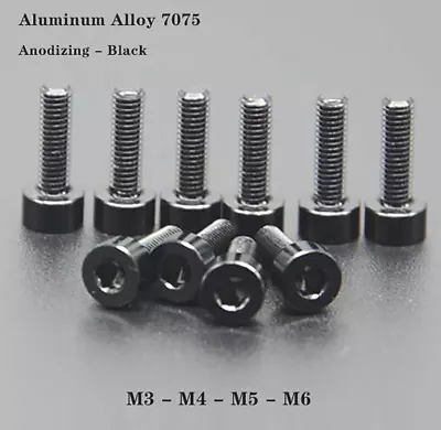 M3 M4 M5 M6 Aluminum Alloy 7075 Socket Cap Head Allen Hex Screw Bolts - Black • $9.19