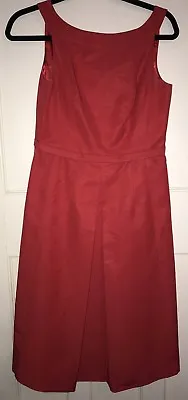 Monsoon Red Formal Shift Dress Occasion Cotton Blend Size 10 Jackie O BE1/001218 • £4.99