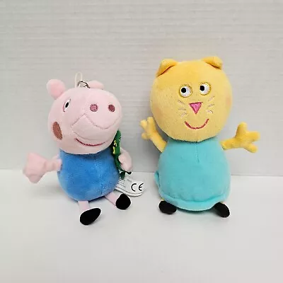 Peppa Pig Friend Candy Cat & Brother George Plush Stuffed Toy Animal Doll • $5