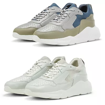 £64.95 • Buy Jack & Jones Chunky Trainers Mens Leather Lace Up Sole Sneakers Shoes JFWMunki