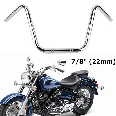 $43.98 • Buy Chrome 7/8  Motorcycle Motorbike Handlebars Drag Z Bar For Harley Honda Yamaha