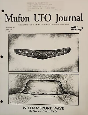 MUFON UFO Journal Mutual UFO Network Magazine #290 June 1992 • $11.99